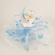 Bonbonnière bébé sur lune avec dragées