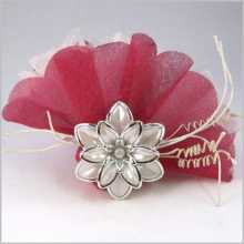 Dragées-bonbonnière fleur - anneau de serviette