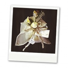 Rose sur pochette organza - dragées
